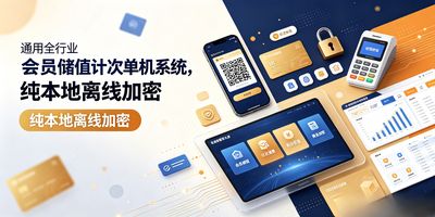 通用会员储值计次系统主界面,会员、储值、计次、收银台、员工提成、预约、营销模块齐全,适合美容美发健身宠物等门店。